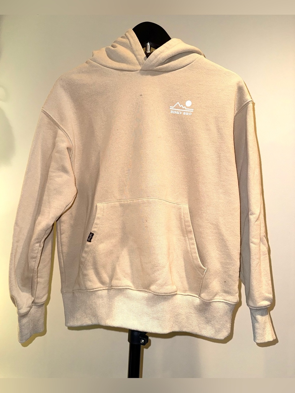 BinkyBro DayBreak Hoodie in beige, boys size 10, some marks on front—see pics